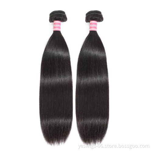 Yeswigs Remy Brazilian Straight Human Hair Bundles 10A Grade Virgin Unprocessed Human Hair Brazilian Hair Weave Bundles In Stock